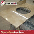 Newstar beige color marble bathroom vanity marble top